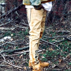 One of One rust stained BLACCDOVE JEANS